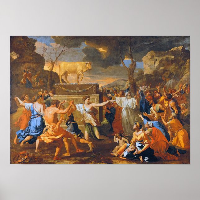 Poussin The Adoration Of The Golden Calf Large For Poster (Front)