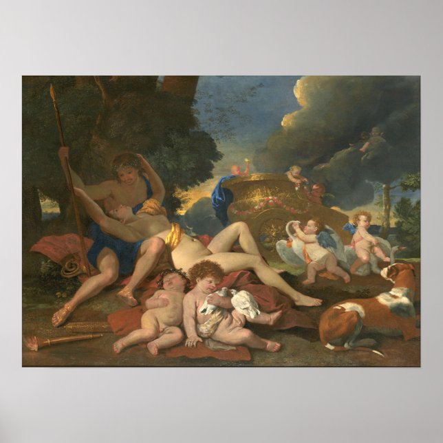 Poussin - Venus And Adonis Poster (Front)