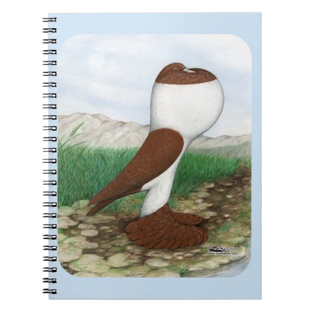 Pouter Pigeon Red Hana Notebook (Front)
