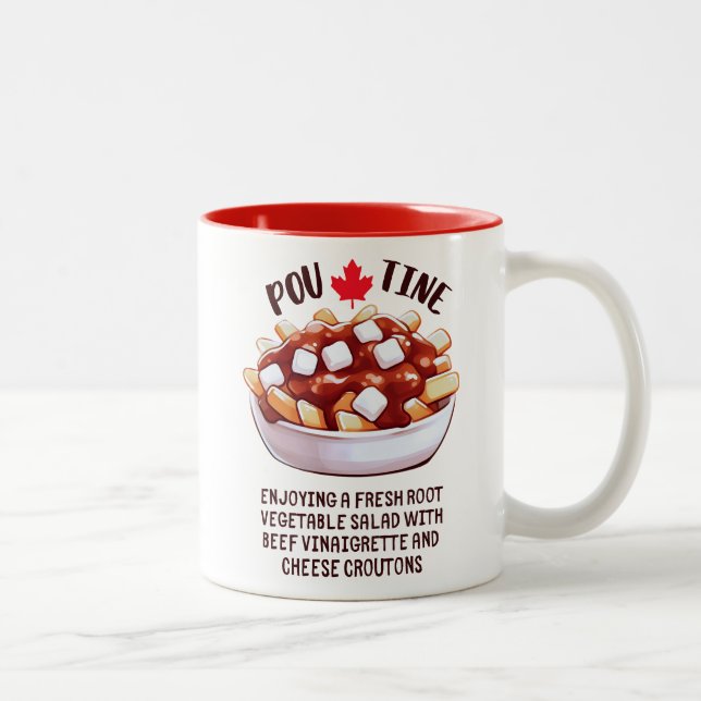 Poutine Canadian Root Vegetable Salad  Two-Tone Coffee Mug (Right)