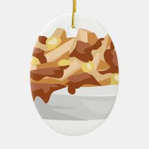 poutine ceramic ornament