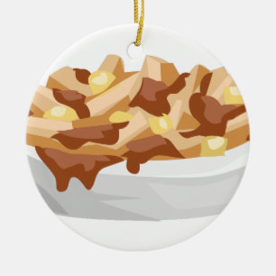 poutine ceramic ornament