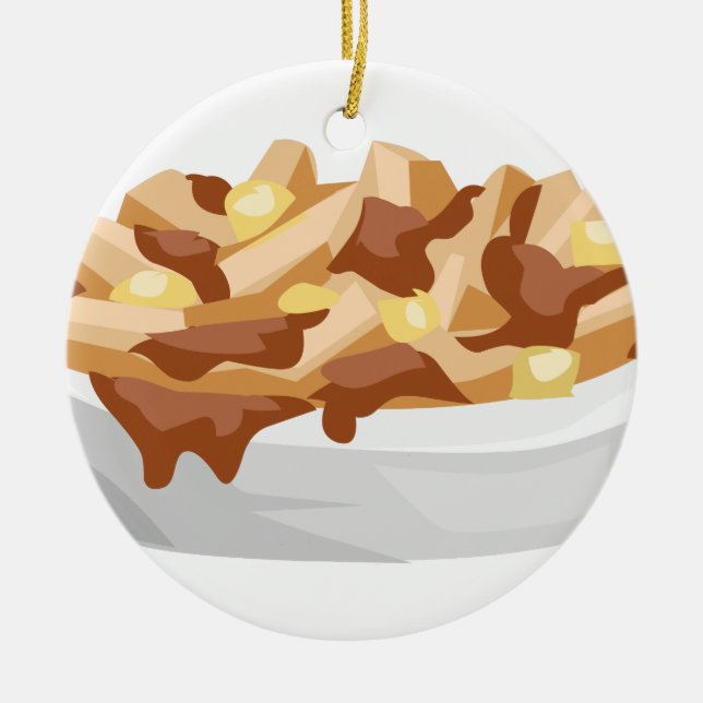 poutine ceramic ornament (Front)