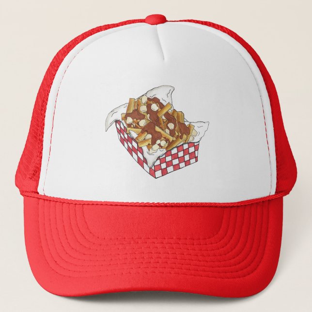 Poutine Quebec Canada Canadian Food French Fries  Trucker Hat (Front)