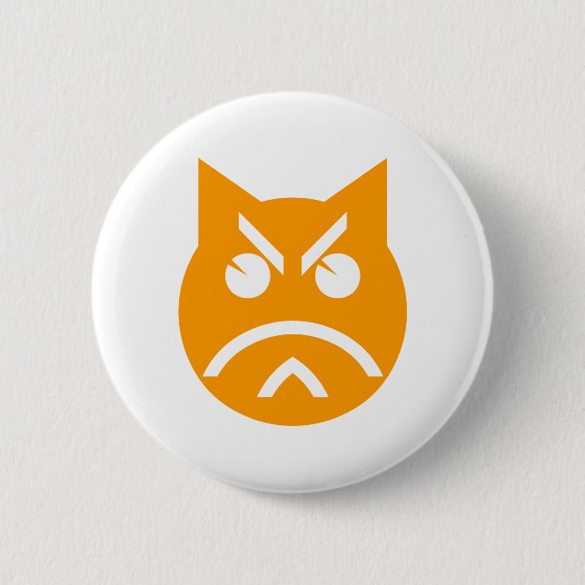 Pouting Emoji Cat 2 Inch Round Button (Front)