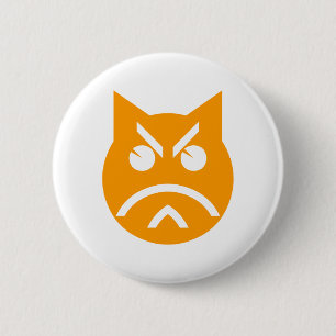Pouting Emoji Cat 2 Inch Round Button