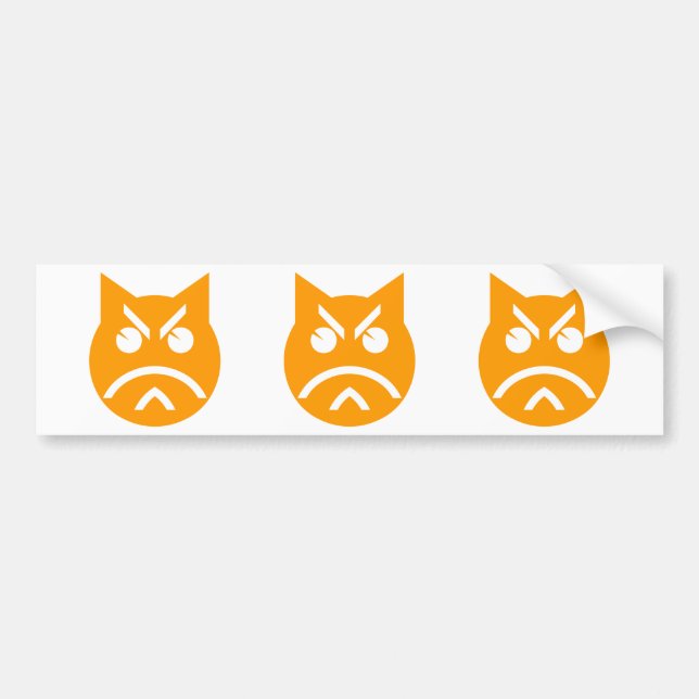 Pouting Emoji Cat Bumper Sticker (Front)