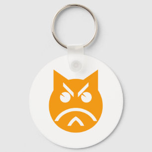 Pouting Emoji Cat Keychain