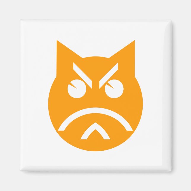 Pouting Emoji Cat Magnet (Front)