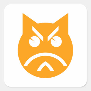 Pouting Emoji Cat Square Sticker
