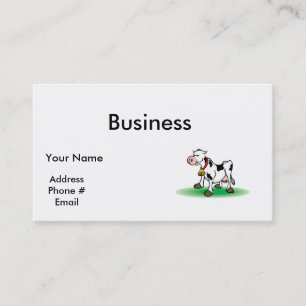 pouting stubborn cow business card