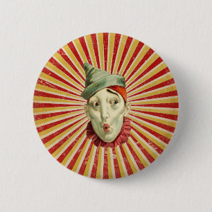 Pouting Vintage Circus Clown 2 Inch Round Button