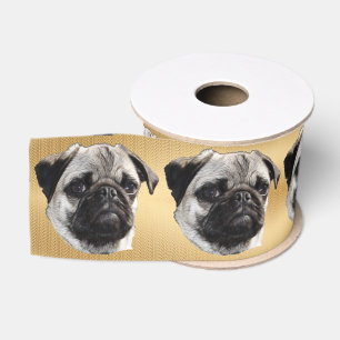 Pouty Pug Grosgrain Ribbon