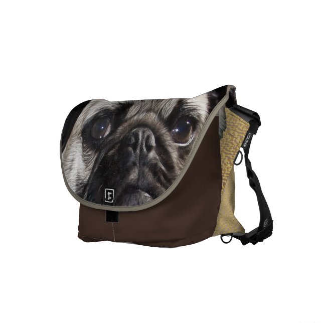 Pouty Pug Painting Courier Bag (Front Right)