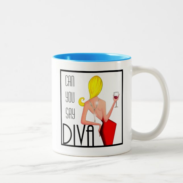 Pouvez-Vous Dire DIVA ? Mug à café à deux tons (Droit)