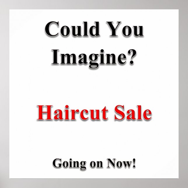 Pouvez-Vous Imaginer La Vente De Coiffure Poster M (Devant)