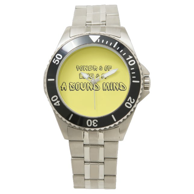 Pouvoir, amour et un esprit sain hommes de montre (devant)