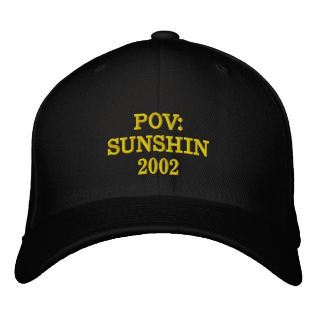 POV SUNSHIN 2002 Embroidered Black  Embroidered Hat (Front)