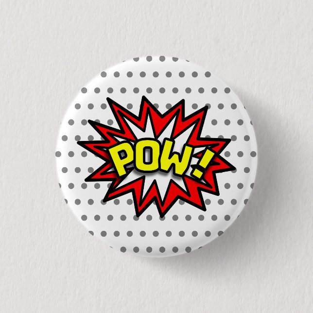 POW! 1 INCH ROUND BUTTON (Front)