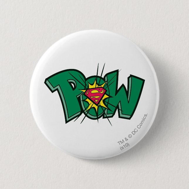 Pow 2 Inch Round Button (Front)