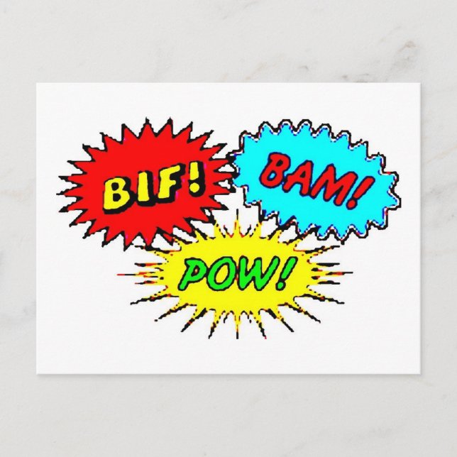 Pow Bif Bam Postcard (Front)