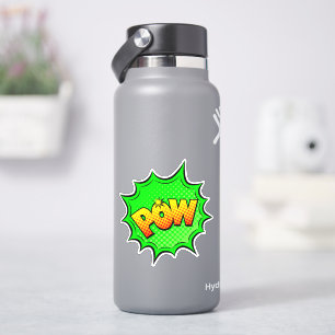 POW Burst Pop Art Yellow Green on 4" Vinyl