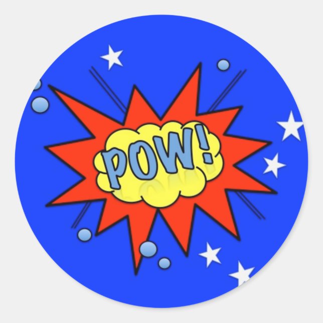 POW! CLASSIC ROUND STICKER (Front)