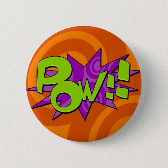 Pow Comic Book Badge 2 Inch Round Button (Front)