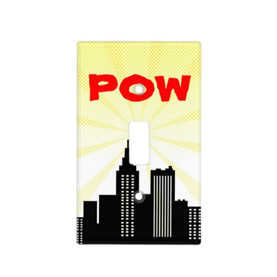 POW Comic Book Bedroom Superhero Boys Nursery Light Switch Cover