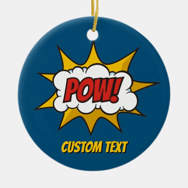 Pow Comic Sound Effect Ceramic Ornament (Front)