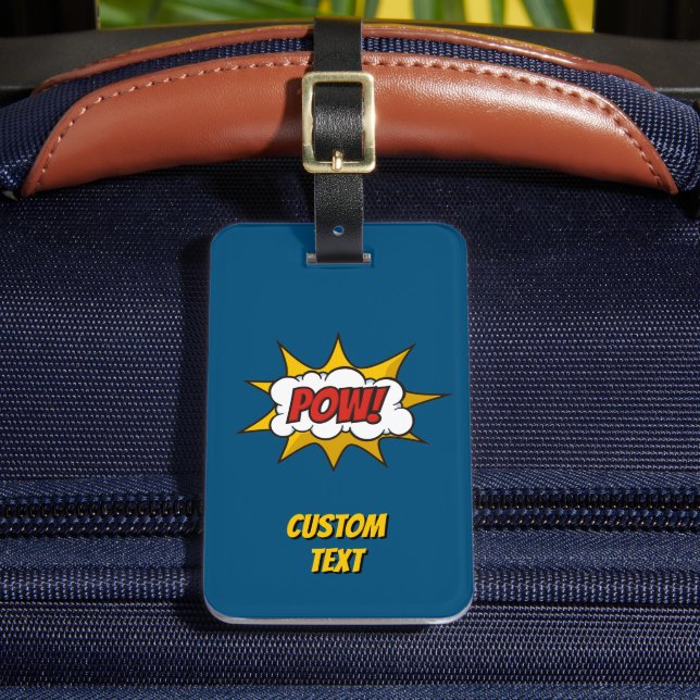 Pow Comic Sound Effect Luggage Tag (Front Insitu 2)