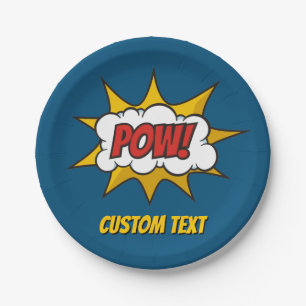Pow Comic Sound Effect Paper Plate