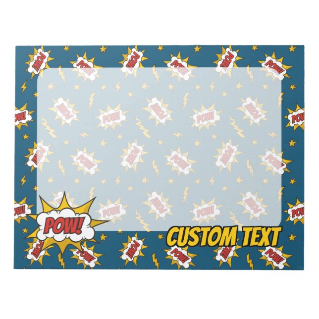 Pow Comic Sound Effect Pattern Notepad (Front)