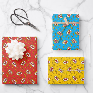 Pow Comic Sound Effect Pattern Wrapping Paper Sheet