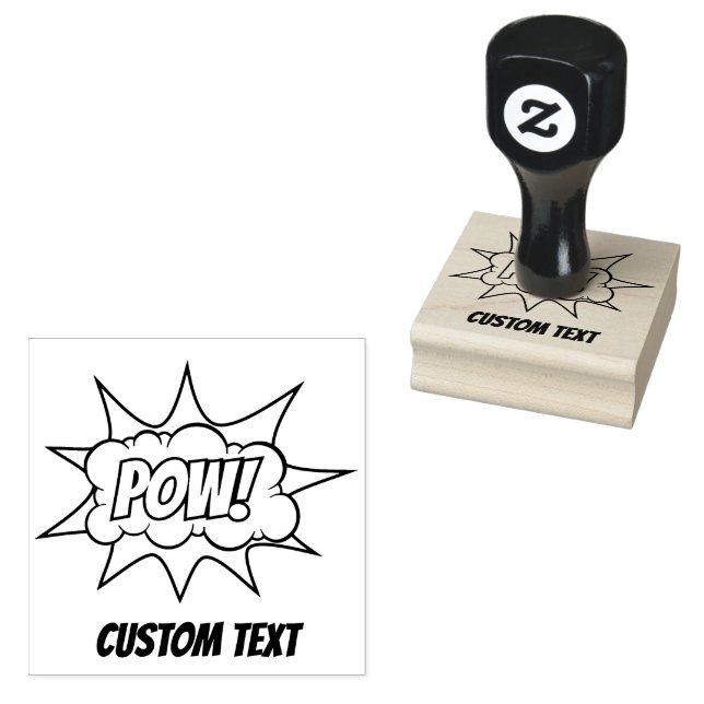 Pow Comic Sound Effect Rubber Stamp (Stamped)