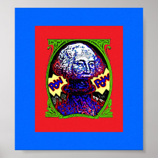 POW ! ! L'argent explose POSTER noir rouge bleu ch