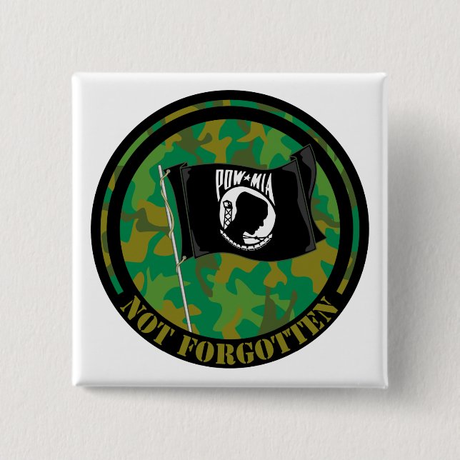 POW MIA 2 INCH SQUARE BUTTON (Front)
