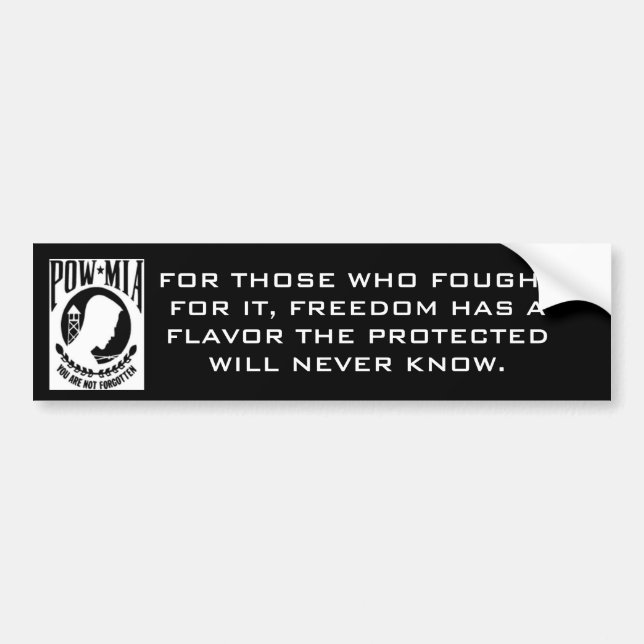 POW MIA Bumper sticker (Front)