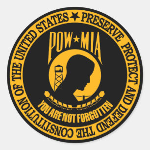 POW-MIA CLASSIC ROUND STICKER