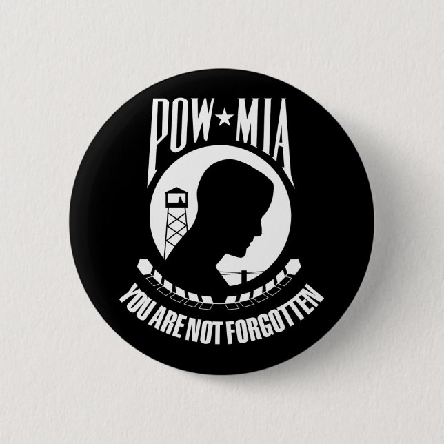 POW MIA Flag 2 Inch Round Button (Front)