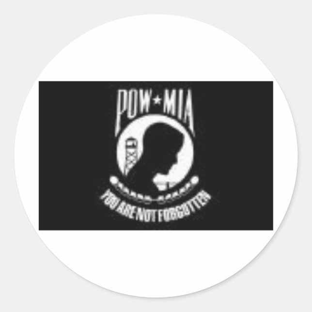 POW-MIA FLAG CLASSIC ROUND STICKER (Front)