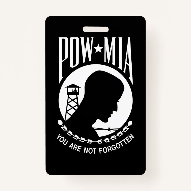 POW MIA Flag: Missing Soldiers of Vietnam War, WW2 Badge (Front)
