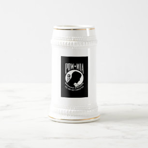 POW MIA Flag: Missing Soldiers of Vietnam War, WW2 Beer Stein