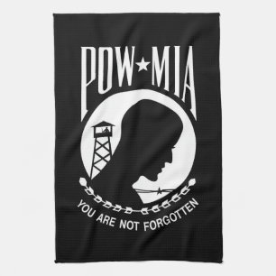POW MIA Flag: Missing Soldiers of Vietnam War, WW2 Kitchen Towel
