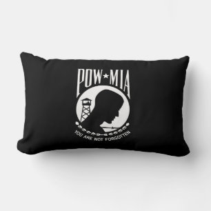 POW MIA Flag: Missing Soldiers of Vietnam War, WW2 Lumbar Pillow
