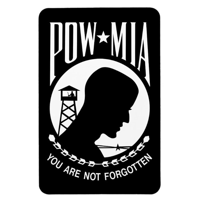 POW MIA Flag: Missing Soldiers of Vietnam War, WW2 Magnet (Vertical)