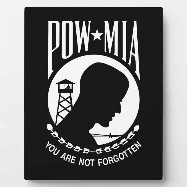 POW MIA Flag: Missing Soldiers of Vietnam War, WW2 Plaque (Front)