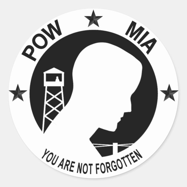 POW MIA Inverted  Sticker (Front)