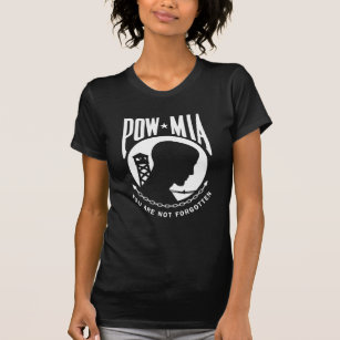 POW MIA  Ladies Black T-shirt