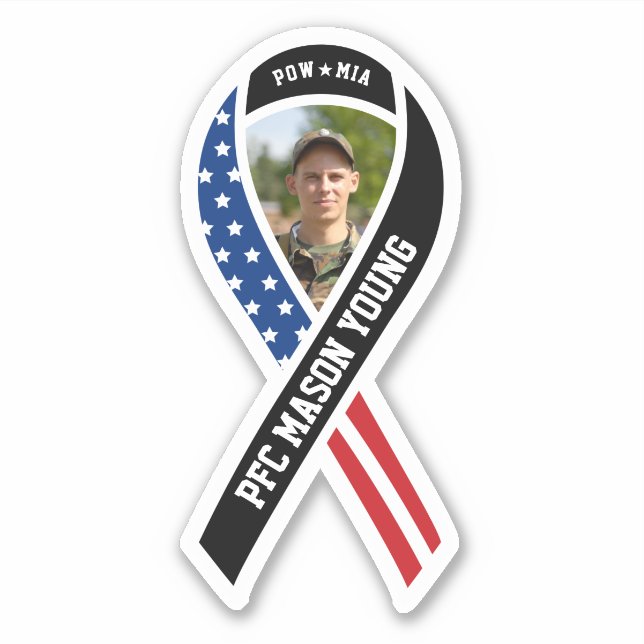 POW/MIA Military Black Ribbon Flag Custom Photo (Front)